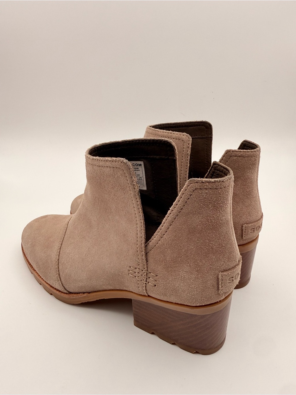 SOREL Cate Cut-Out Suede Booties Ash Tan Women’s Size 8.5 - Picture 6 of 11